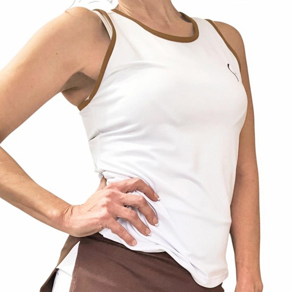 POLERA NALANI blanco/cafe - Imagen 2